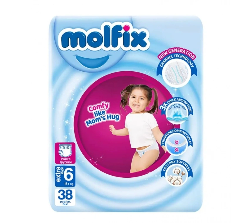 Nessiworld Molfix Külot Bez Jumbo Paket 6 Beden 15+ Kg 38 Adet