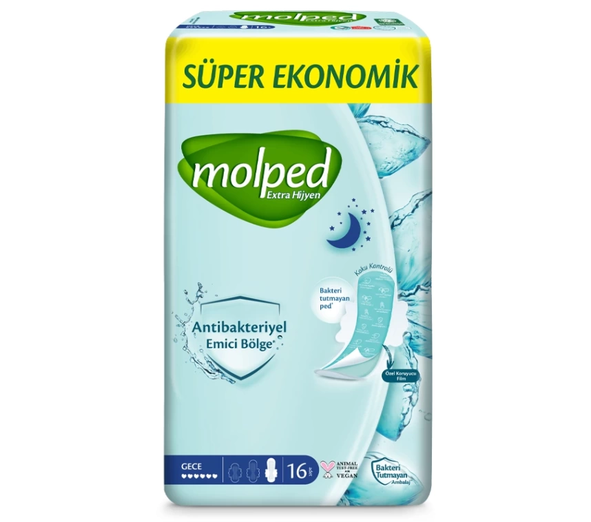 Nessiworld Molped Ekstra Hijyen Gece Ped Süper Eko 16 Adet