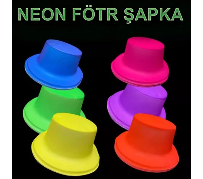 Nessiworld Neon Partisi Sarı Renk Plastik Fötr Şapka