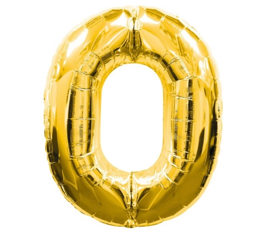 Nessiworld Nessiworld 0 Rakamlı Folyo Balon Gold Renk  40 inç