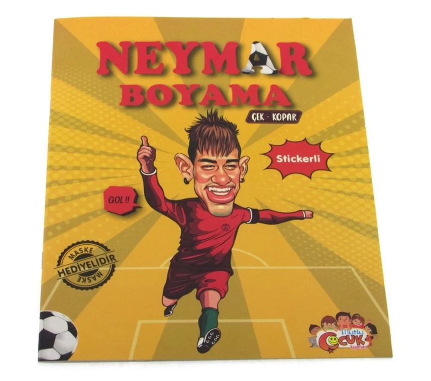 Nessiworld Neymar Çıkartmalı Maskeli Boyama Kitabı