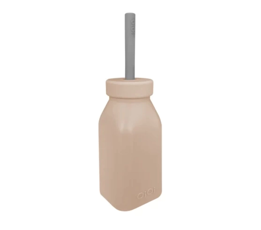 Nessiworld Oioi Şişe + Pipet 200ml Bubble Beige / Powder Grey