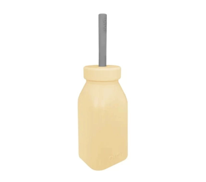 Nessiworld Oioi Şişe + Pipet 200ml Mellow Yellow / Powder Grey