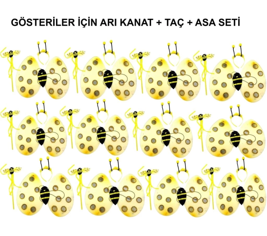 Nessiworld Okul Gösterileri için 12&#39;li Arı Kanadı Seti - Etkinlik Kanatları