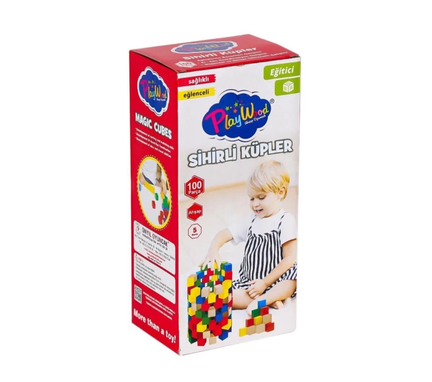 Nessiworld ONY-359 Ahşap Sihirli Küpler 100 Parça -Onyıl Oyuncak