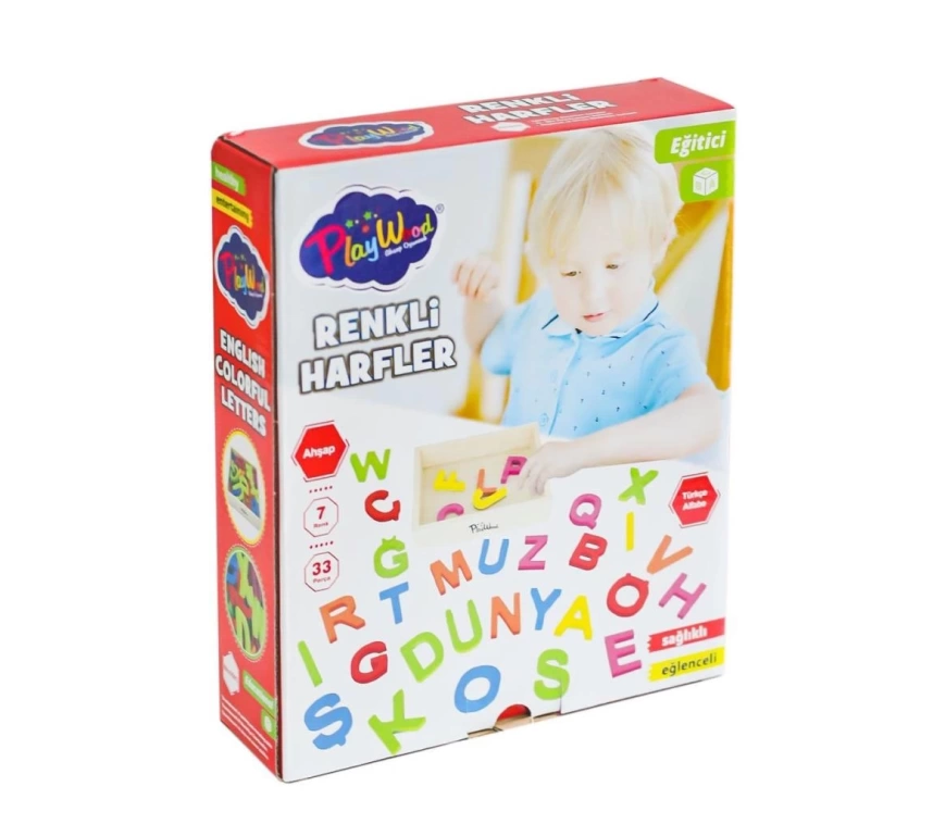 Nessiworld ONY-402 Ahşap Renkli Harfler 33 Parça -Onyıl Oyuncak