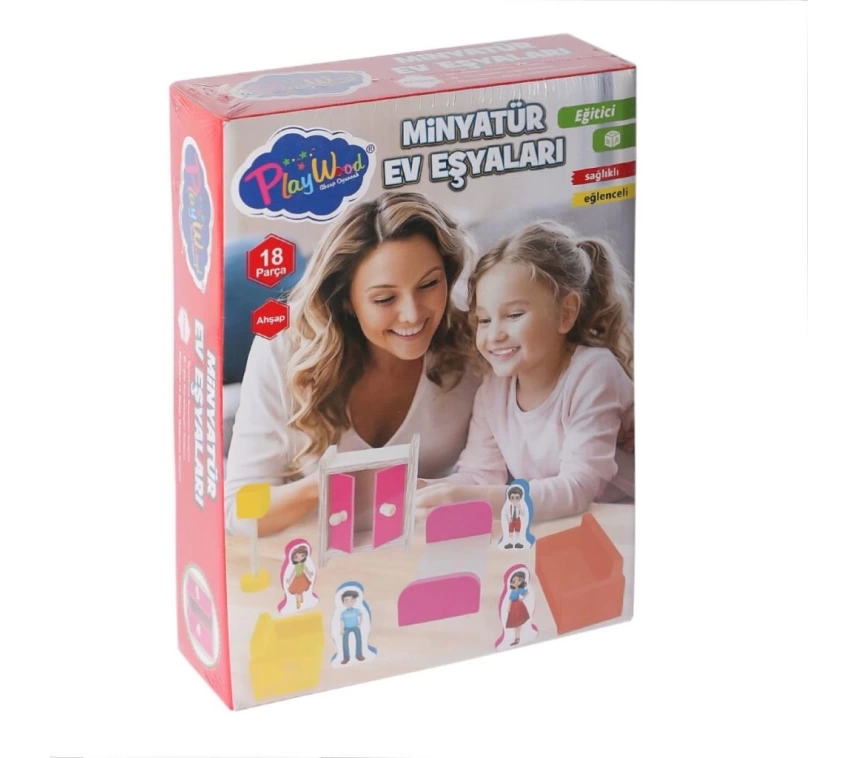 Nessiworld ONY-407 Ahşap Minyatür Ev Eşyaları -Onyıl Oyuncak