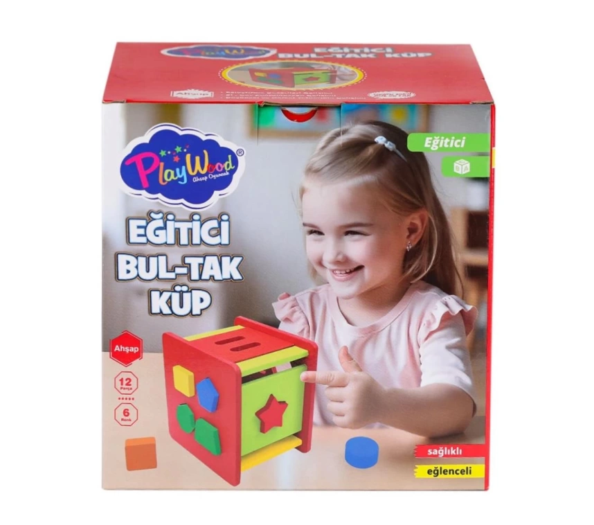 Nessiworld ONY-411 Ahşap Eğitici Bultak Küp -Onyıl Oyuncak