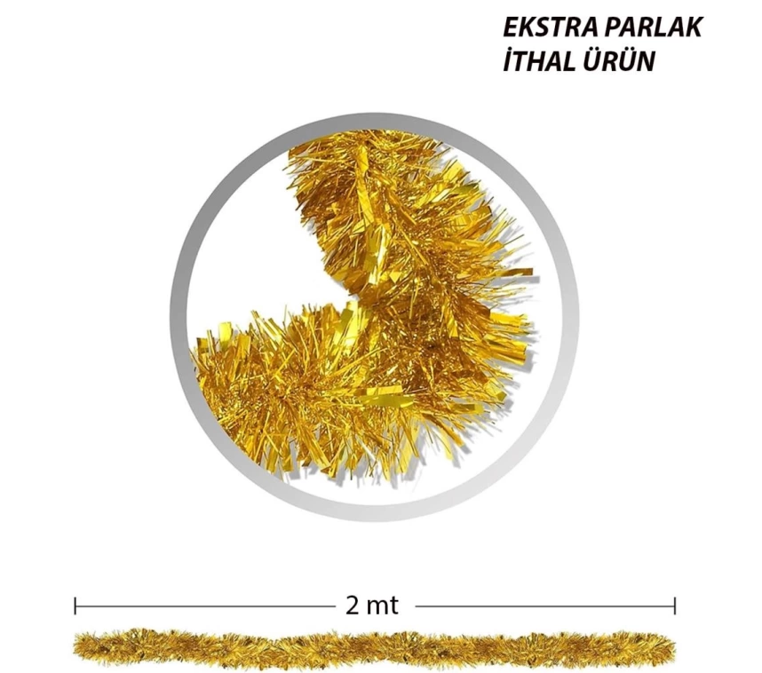 Nessiworld   Parti İçin Sim Süs 2 Metre Uzunluk 6 cm Genişlik Altın Renk İthal