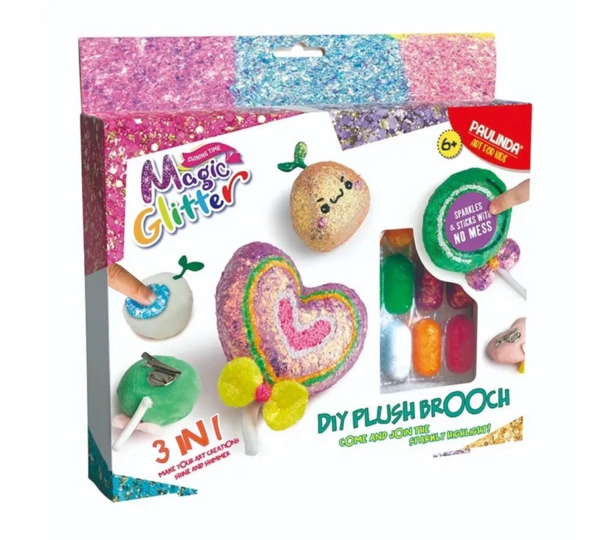 Nessiworld Paulinda Magic Glitter 3n1 DIY Plush Brooch Hobi Set S01095600