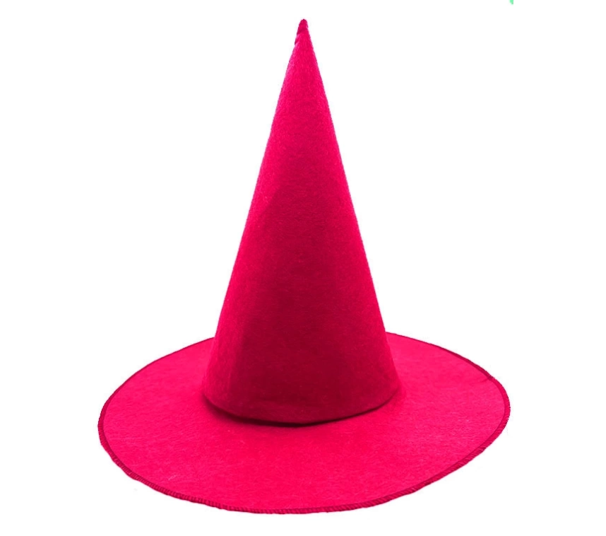 Nessiworld Pembe Fuşya Renk Keçe Cadı Şapkası Yetişkin Çocuk Uyumlu 35X38 cm