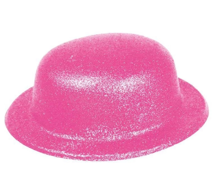 NessiWorld Pembe Renk Simli Melon Yuvarlak Parti Şapkası 24x26 cm