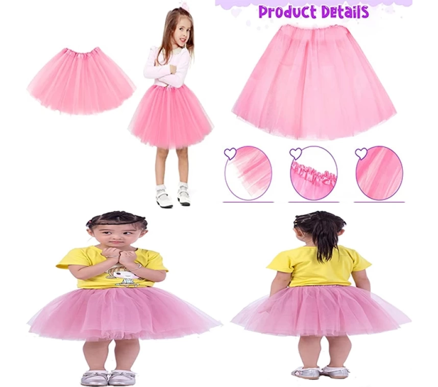 NessiWorld Pembe Renk Tütü Etek Bale Eteği Gösteri Eteği Çocuk Bebek Boy