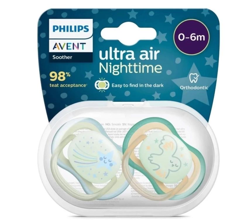 Nessiworld Philips Avent Ultra Air Gece Emzik 0-6 Ay Erkek