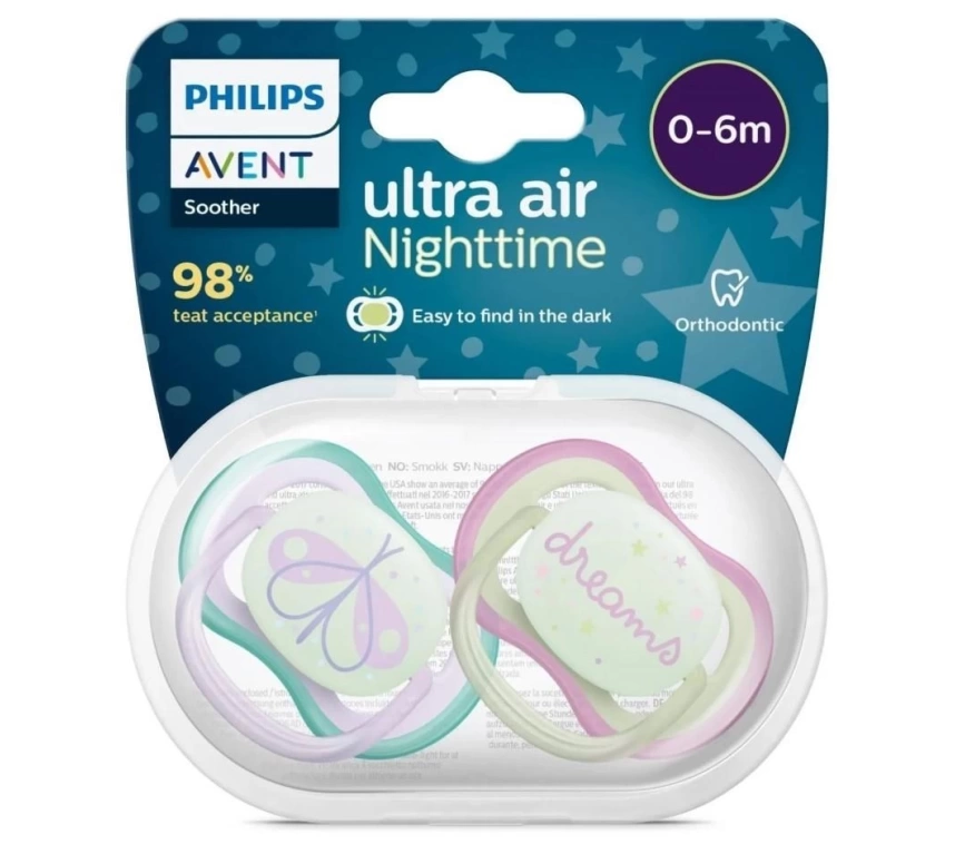 Nessiworld Philips Avent Ultra Air Gece Emzik 0-6 Ay Kız