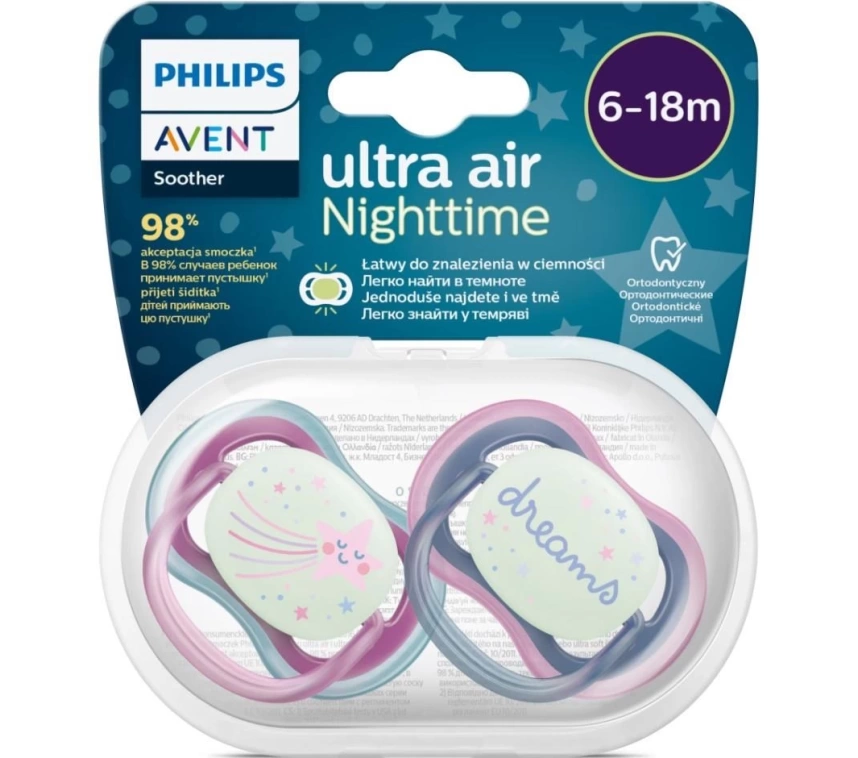 Nessiworld Philips Avent Ultra Air Gece Emzik 6-18 Ay Kız