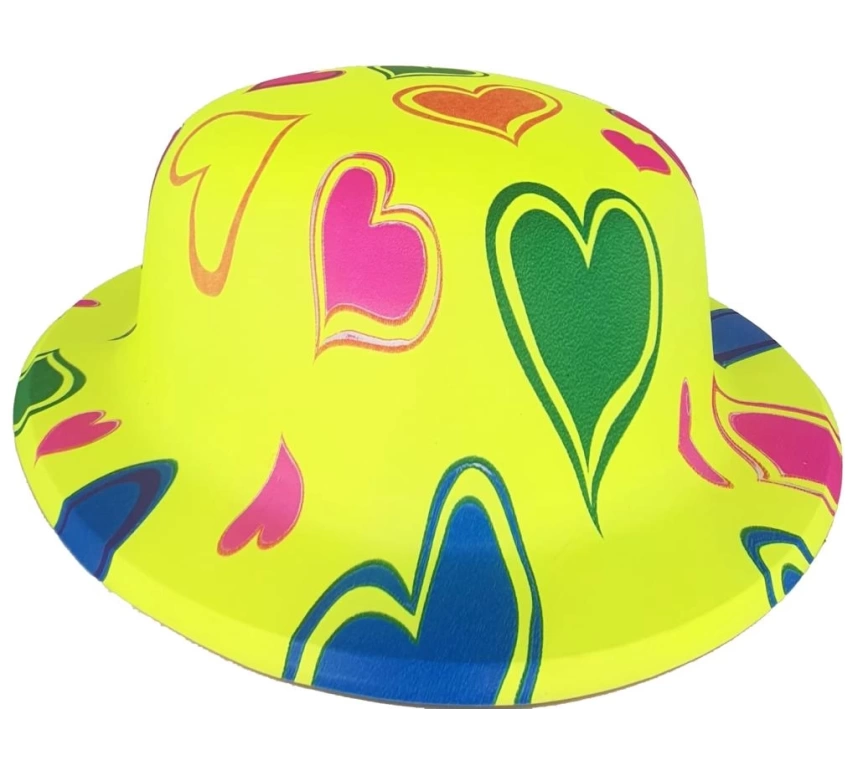 Nessiworld Plastik Neon Desenli UV Işık Parti Şapkası Sarı 1 Adet