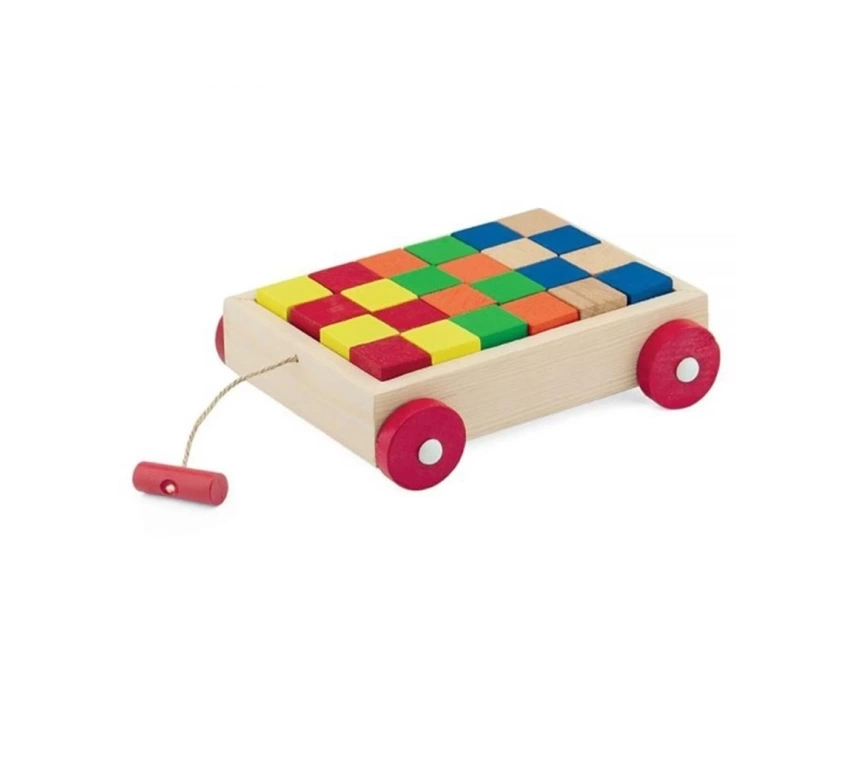 Nessiworld  PlayWood Ahşap Renkli Küp Bloklu Araba 312