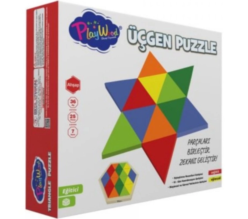 Nessiworld PlayWood Ahşap Üçgen Puzzle 24 Parça 395