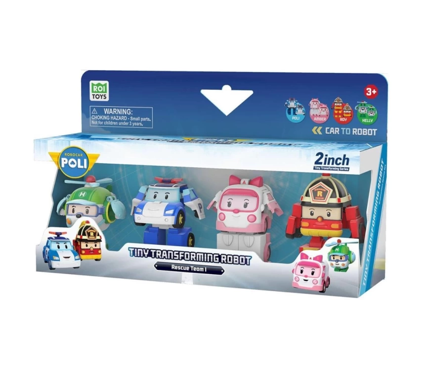 Nessiworld POLI MRT-674 Robocar Poli Mini Transforming Kasabanın Kurtarma Araçları 4lü Set