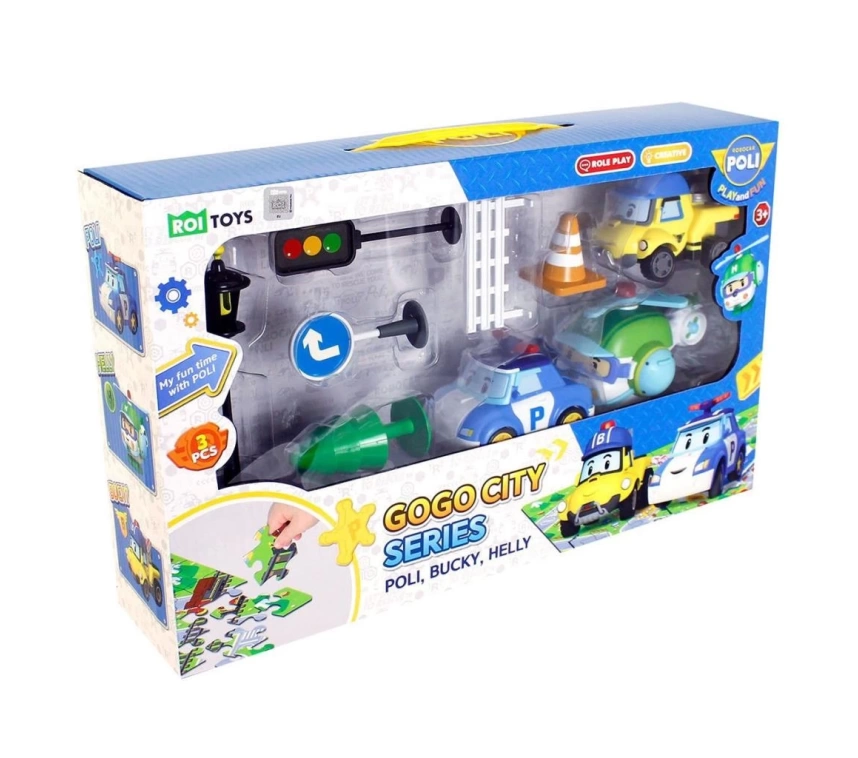 Nessiworld POLI-ZR-912 Robocar Poli Gogo City Seri Poli Burky Helly Oyun Seti