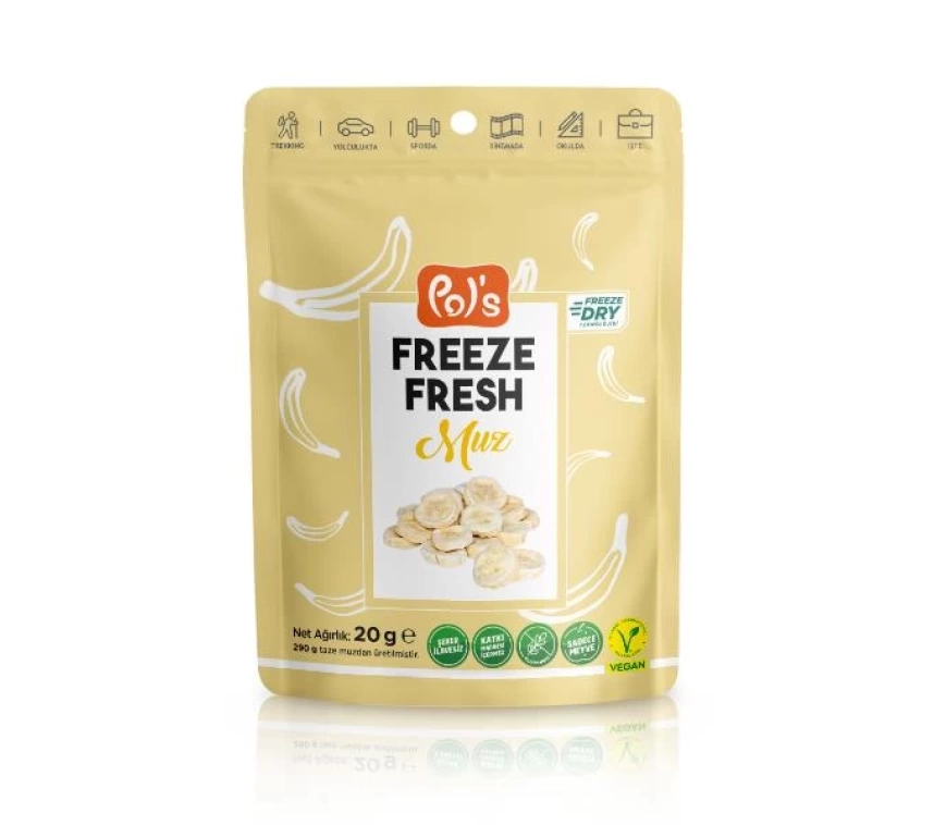 Nessiworld Pol’s Freeze Fresh Dondurularak Kurutulmuş Dilim Muz 20gr