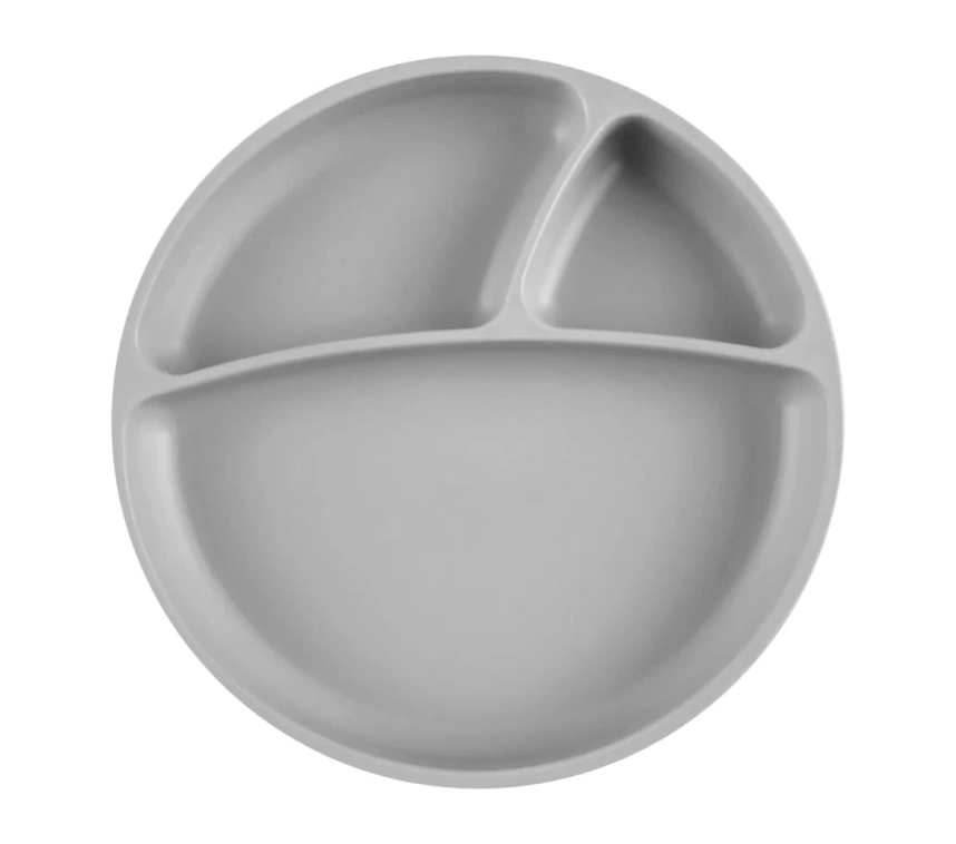 Nessiworld  Porsiyon Vakum Tabanlı Silikon Tabak Powder Grey