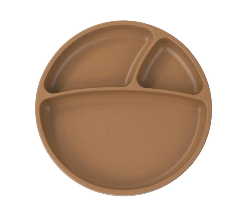 Nessiworld  Porsiyon Vakum Tabanlı Silikon Tabak Woody Brown