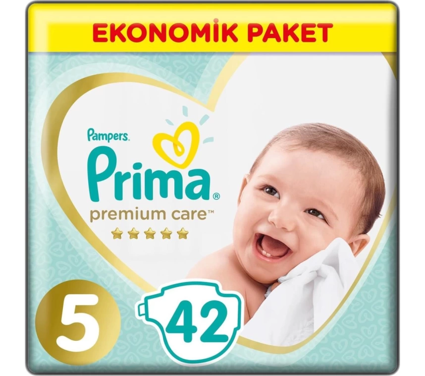 Nessiworld Prima Premium Care Bebek Bezi Ekonomik Paket 5 Beden 42 Adet