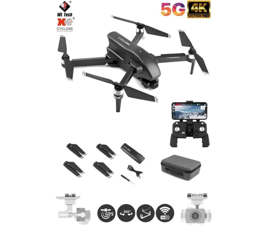 Nessiworld  Q868 Wltoys Drone 3 Km Menzil 4K  Full HD -Gepettoys