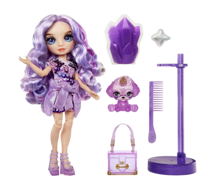 Nessiworld Rainbow High Violet Parlak Slime ve Evcil Hayvan Serisi Bebeği