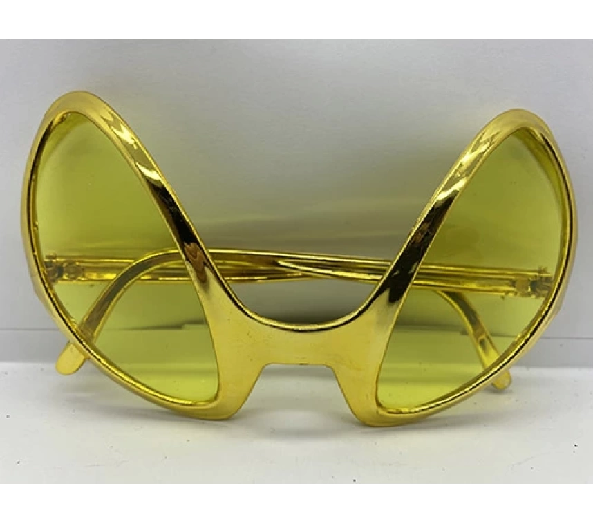NessiWorld Retro Gözlük - 80 li 90 lı Yıllar Parti Gözlüğü Gold Renk 8x13 cm