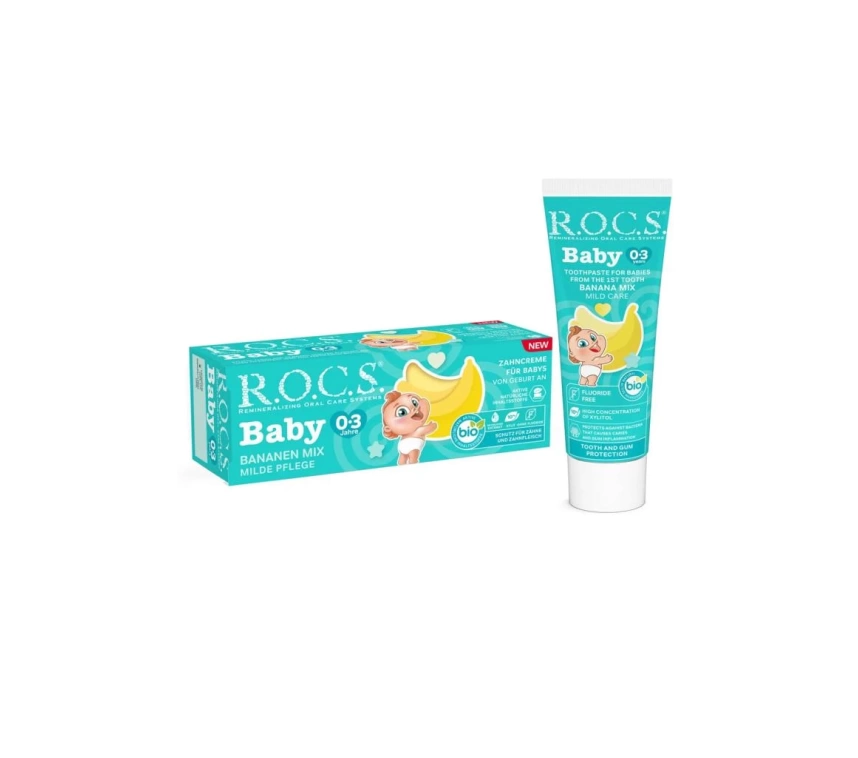 Nessiworld R.O.C.S.Bebek Diş Macunu Muz Püresi Tadında 0-3 Yaş 45 Gr