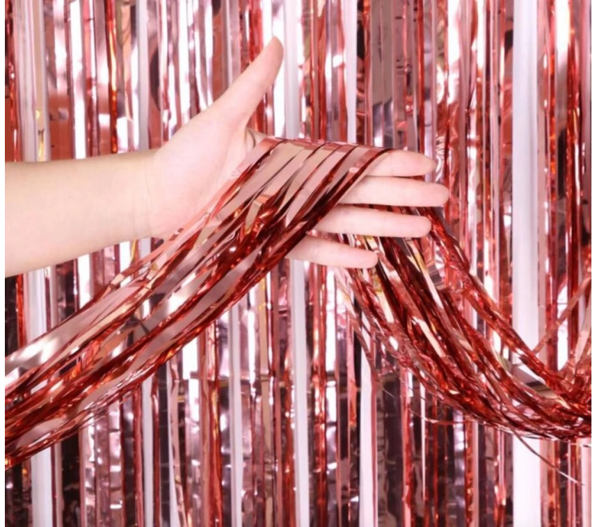 Nessiworld Rose Gold Püsküllü Kapı Perdesi - Parti, Bekarlığa Veda, Doğum Günü 1x2 m