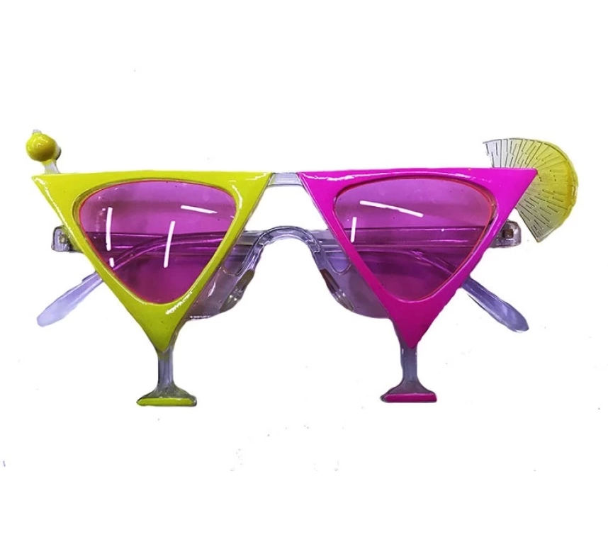 Nessiworld Sarı Pembe Renk Martini Parti Gözlüğü