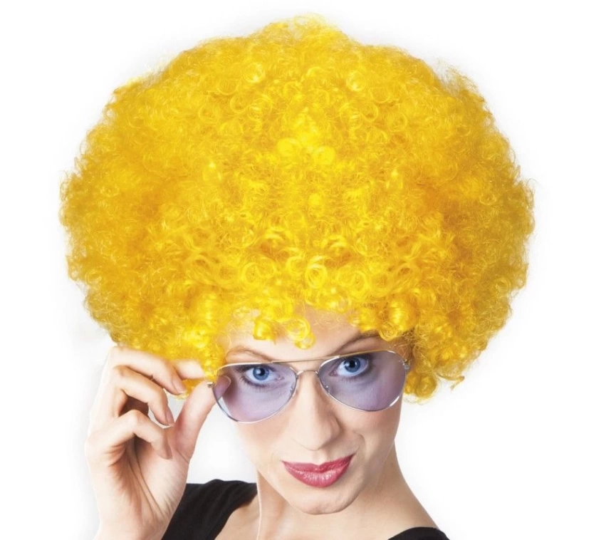 Nessiworld Sarı Renk Kıvırcık Afro Bonus Peruk