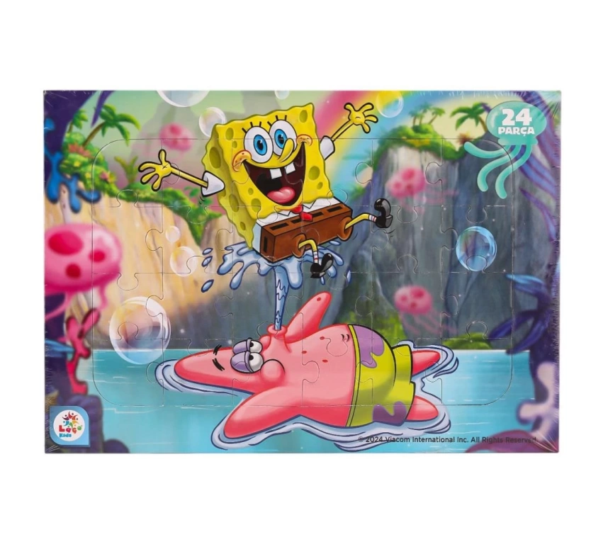 Nessiworld SB7978 Spongebob Taslamalı Frame Puzzle 24 Parça -Laçokids