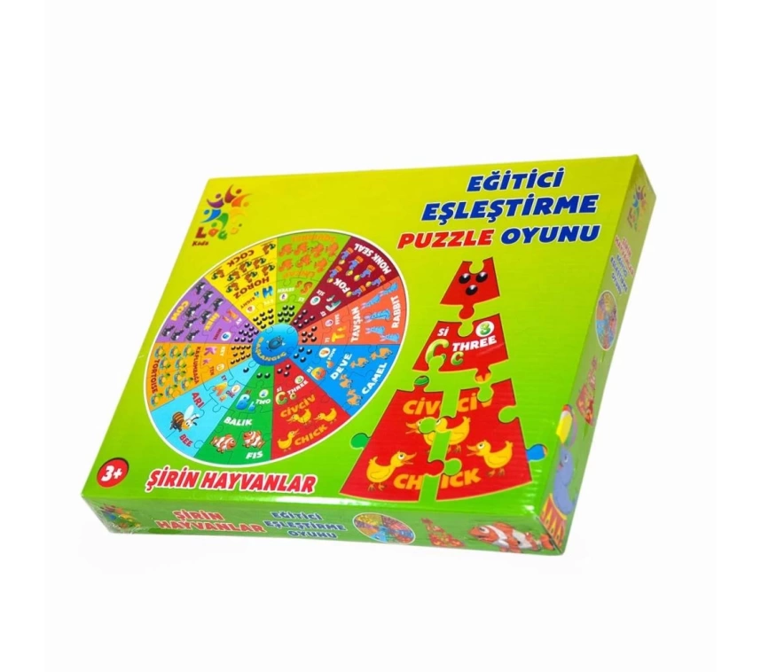 Nessiworld Şirin Hayvanlar İngilizce Eğitici Puzzle