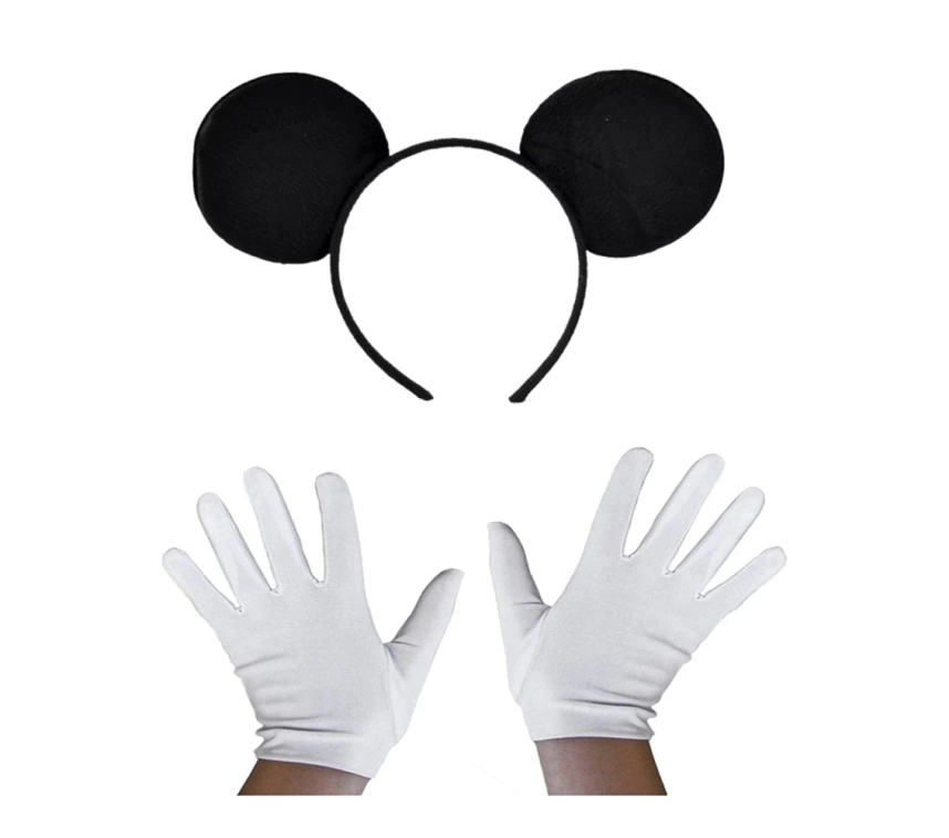Nessiworld Siyah Mickey Mouse Tacı ve Beyaz Eldiven Seti