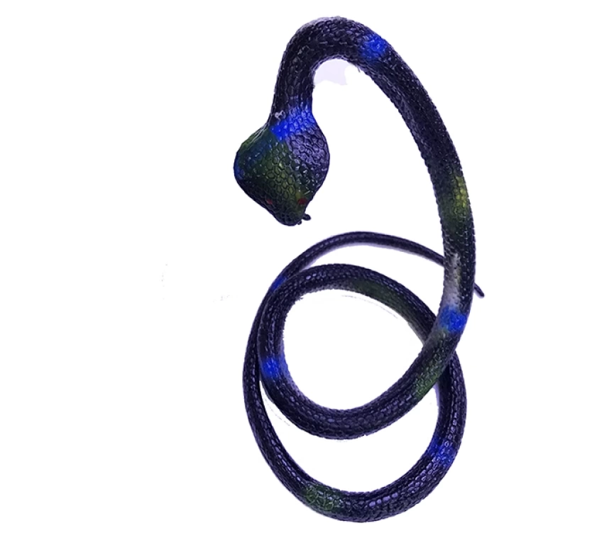 Nessiworld Siyah Renk Gerçekçi Kobra Model Silikon Yumuşak Yılan 80 cm
