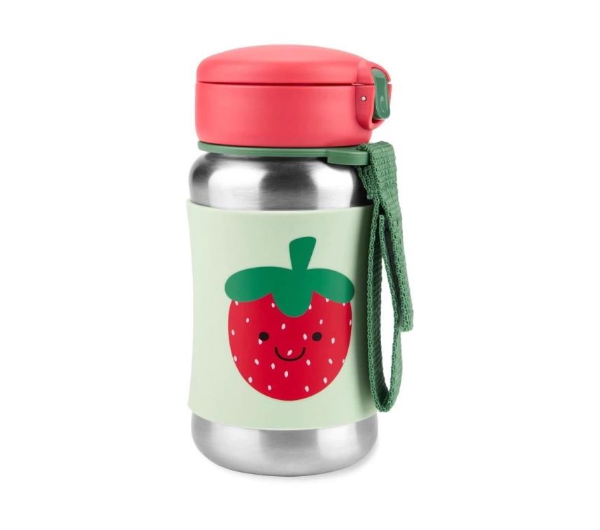 Nessiworld Skip Hop Zoo Pipetli Paslanmaz Çelik Suluk 350 ml Çilek