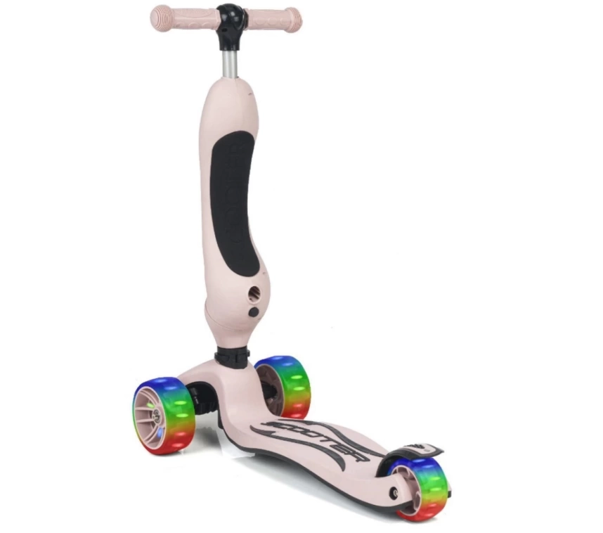 Nessiworld Smart Oturaklı 3 Tekerlekli Işıklı Scooter Bebe Somon