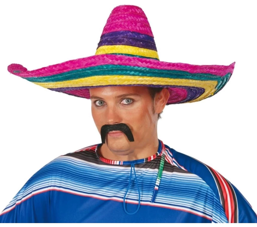 Nessiworld Sombrero Meksika Şapkası Renkli Örme Hasır Yetişkin Boy