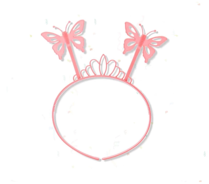 Nessiworld  Toz Pembe Renk Kelebek Kanadı Tacı ve Sopası 50x37 cm