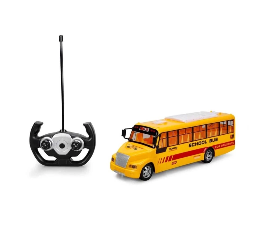 Nessiworld  Uzaktan Kumandalı Işıklı Okul Otobüsü 32,5 cm