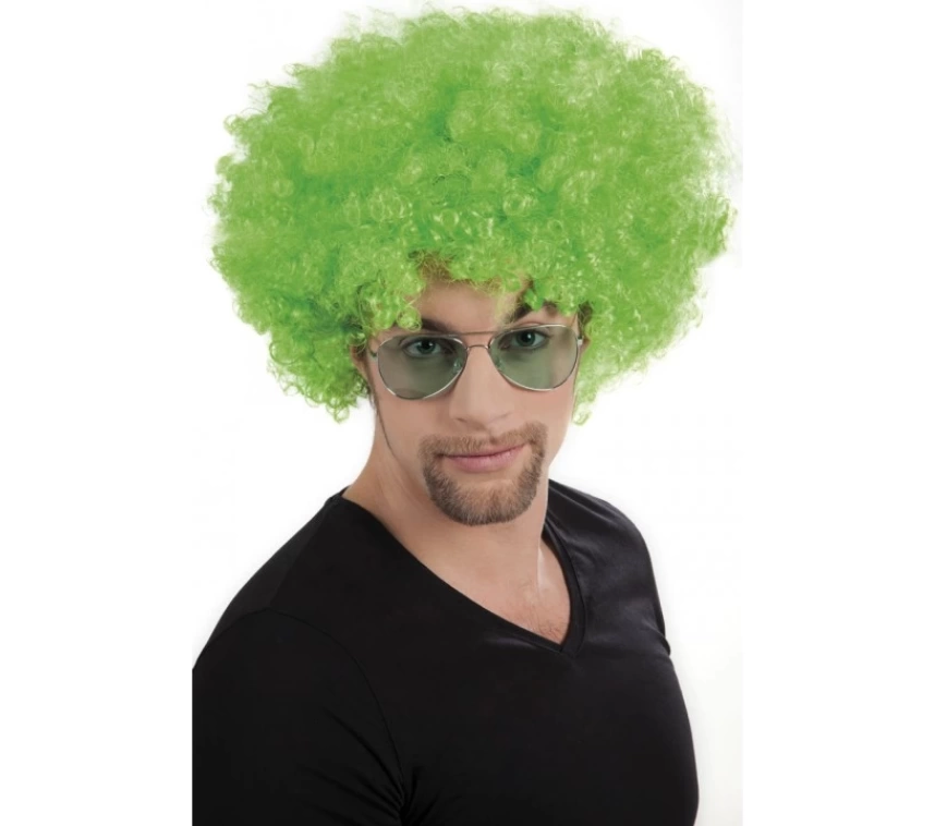 NessiWorld Yeşil Renk Kıvırcık Afro Bonus Peruk