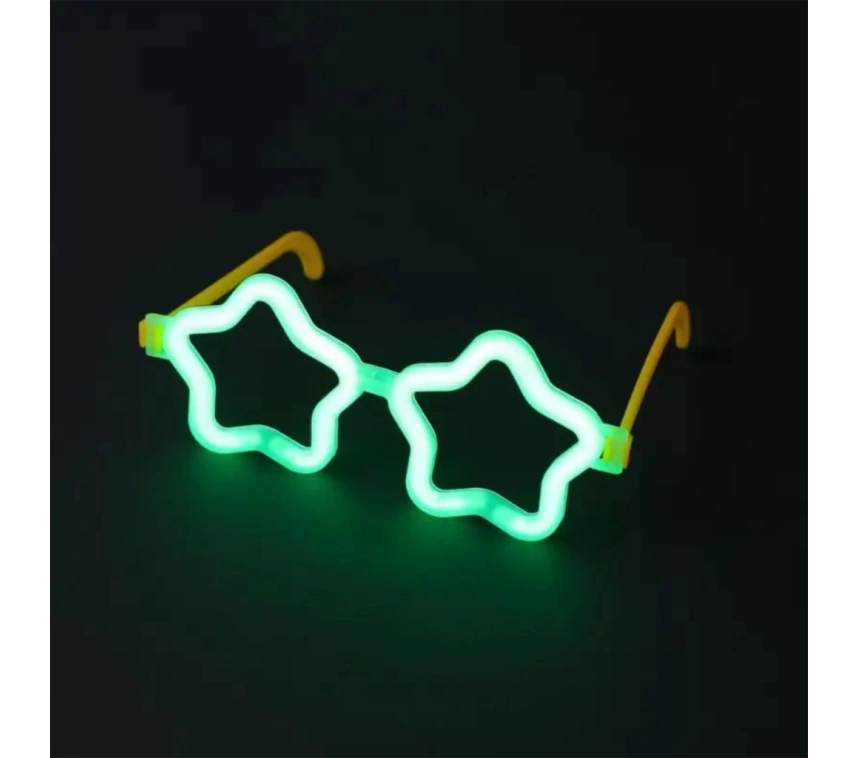 NessiWorld Yıldız Glow Gözlük - Yıldız Şekilli Glow Stick Gözlüğü - Glow Partisi Gözlük 12 Adet