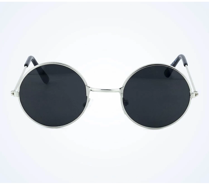 Nessiworld Yuvarlak Cam John Lennon Tarzı Gümüş Çerçeveli Siyah Gözlük