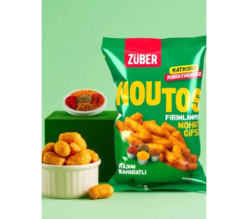 Nessiworld Züber Noutos Fırın Nohut Cipsi 55 Gr Kajun Baharatlı