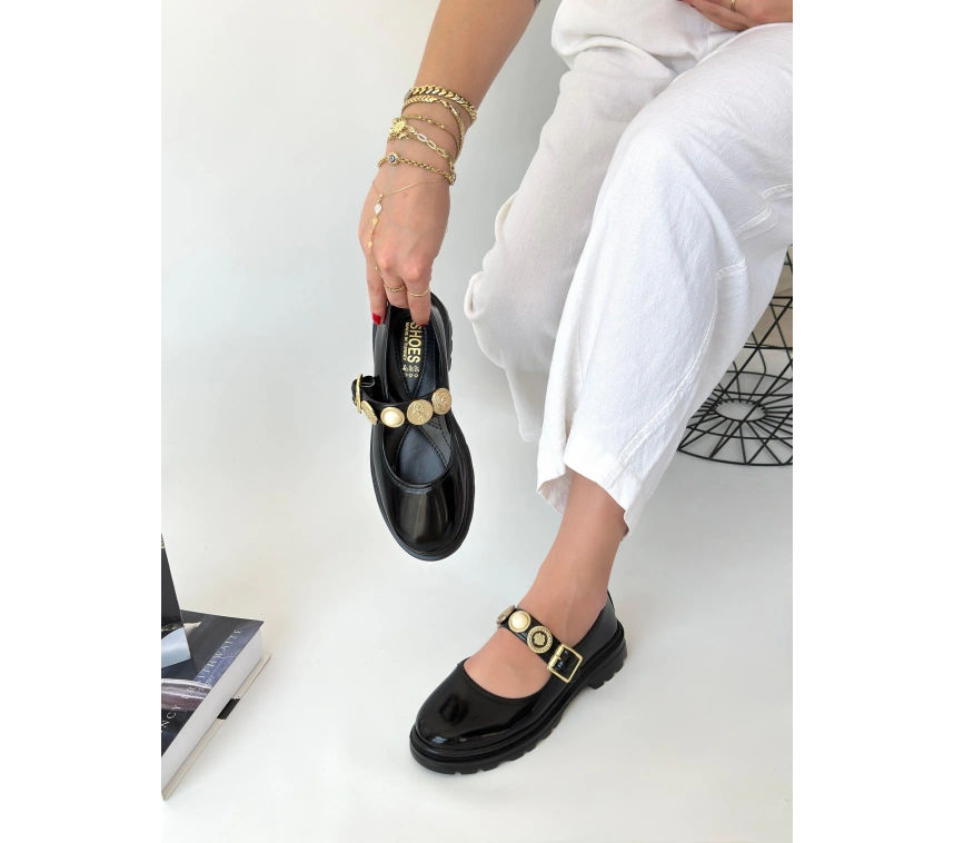 Okira Siyah Rugan Oxford Ayakkabı